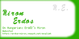 miron erdos business card
